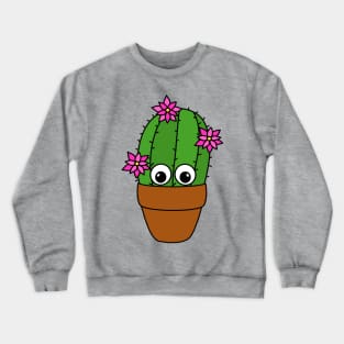 Cute Cactus Design #325: Cactus With Pretty Flowers Crewneck Sweatshirt